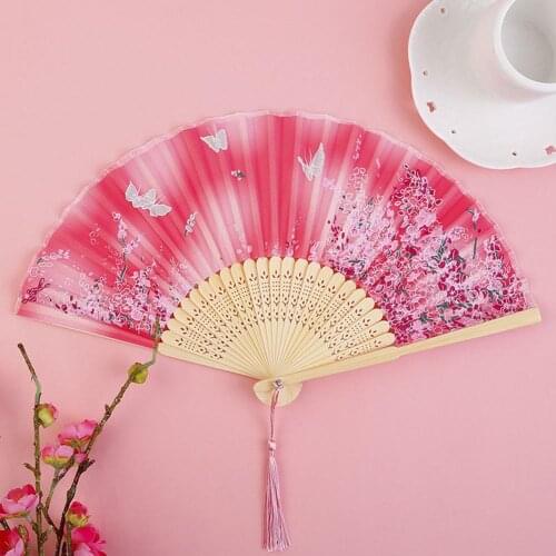 7 Inch Fan Folding Smile Fan Japanese Style Small Fan Cheongsam Props Ancient Retro Folding Fan