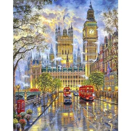 Diamond Embroidery Diy Diamond Painting Cross Stitch Kits Diamond Mosaic City streets Full Square Diamond Embroidey CS241