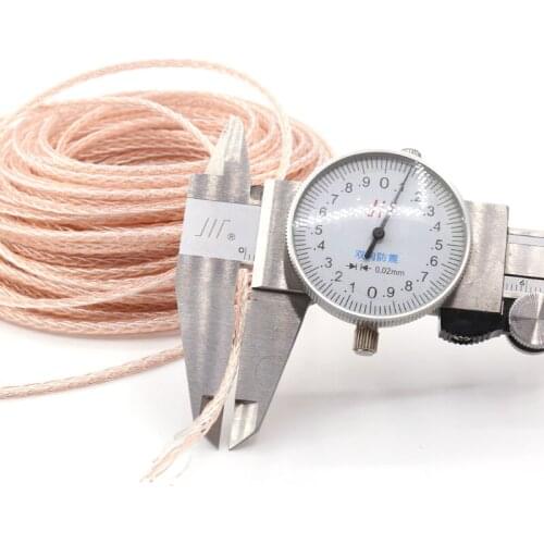 Free shipping HC8TS 8 Twist cable PTFE OCC copper silver plated headphone upgrade wire cable for audio Earphone wire