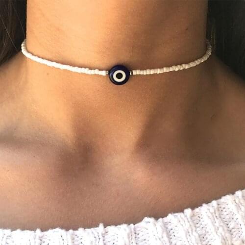 Beaded Chokers,Danity Choker, Trendy Jewelry, Beach Vibe, Choker, Bohemian Jewelry, Evil Eye Protection