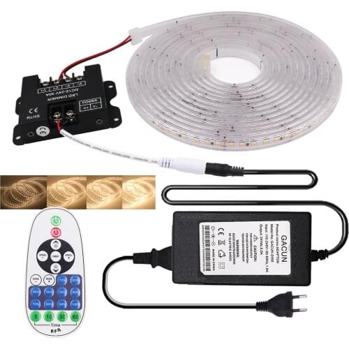 DC12V 2835 IP67 Waterproof LED Strip Light 120Leds/m Flexible LED Tape Ribbon with Dimmer String Light EU US UK AU Plug 1m-5m