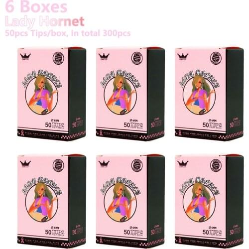300pcs Lady Hornet 6mm pink Disposable cigarette filter Tips HOLDER tobacco rolling smoking accessories for weed smoke