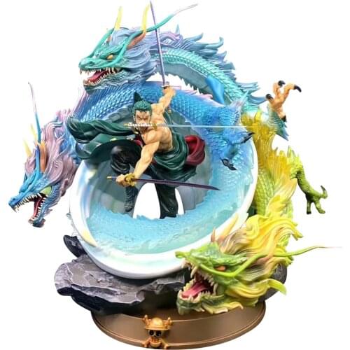 50cm GK Roronoa Zoro Thousand World Tornado Battle Form Statue PVC Action Figure Anime One Piece statue Collectible Model Toys