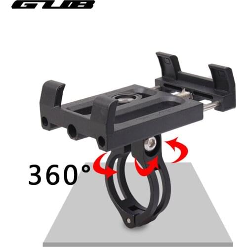GUB 360 Degree Rotation Bicycle Phone Stand For 3.5-6.2inch Smartphone Universal Bike Handlebar Mount Holder Plus 3 Black