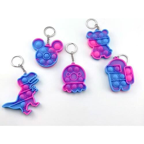 Funny Bubble Pops Fidget Anti-stress Toy Keychain Dimple Anti Adult Kids Stress Toys Push антистресс For Car Decoration Player