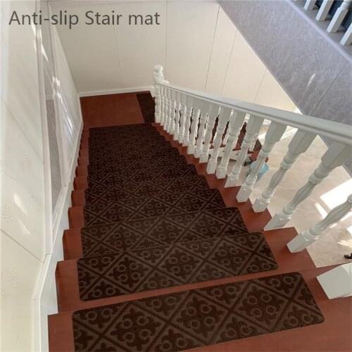 Stair Mat Soft Non-slip Stair Stepping Mat Step Pattern Self-adhesive Non-slip Foot Mat Carpet Mat Protector Rug Cover Washable
