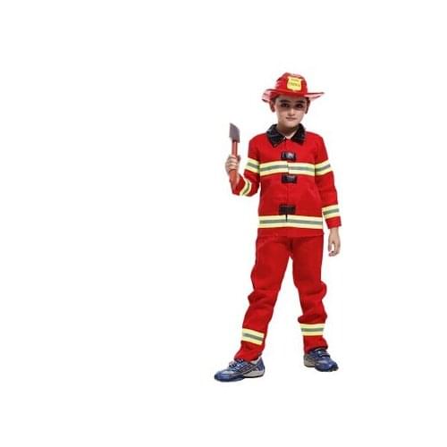 2016 Hot Halloween Costume Sam Fireman Carnival Costume Kids Fantasia Infantil Christmas Cosplay Profession Costume For Children