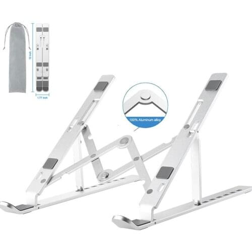 Metal Laptop Stand Aluminum Desk Notebook Stand Portable Tablet Holder Support For MacBook Air Pro Computer Adjustable Foldable