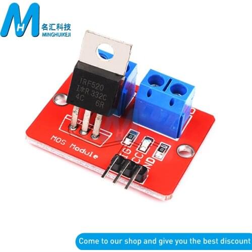 MING DONG SEN NEW 1PCS 0-24V Top Mosfet Button IRF520 MOS Driver Module IRF520N For Arduino MCU ARM Raspberry pi