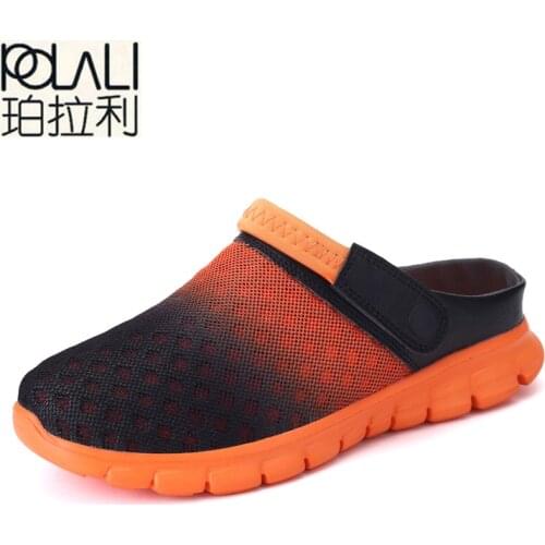 Men Summer Shoes Sandals New Breathable Beach Flip Flops Slip On Mens Slippers Mesh Lighted Unisex Shoes Big Size 36-46 Zapatos