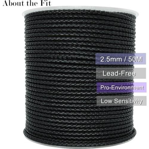 About the Fit 2.5mm 50Meters Braided Real Leather Cord Woven Rope Genuine Leather Crafts Beading Accessories Lace Jewelry Making