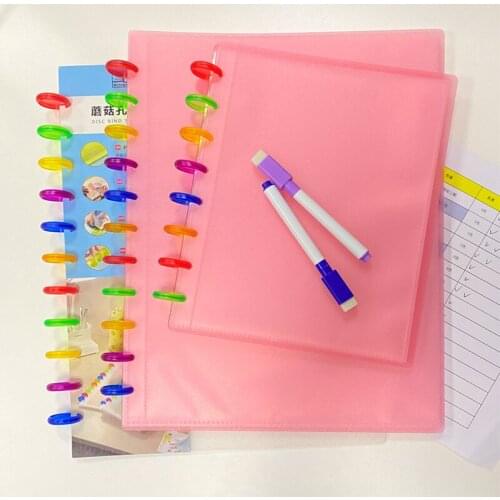 2021 mushroom hole A5 A4 Notebook planner t puncher accessories Transparent Information bag storage bag kawaii Free shipping