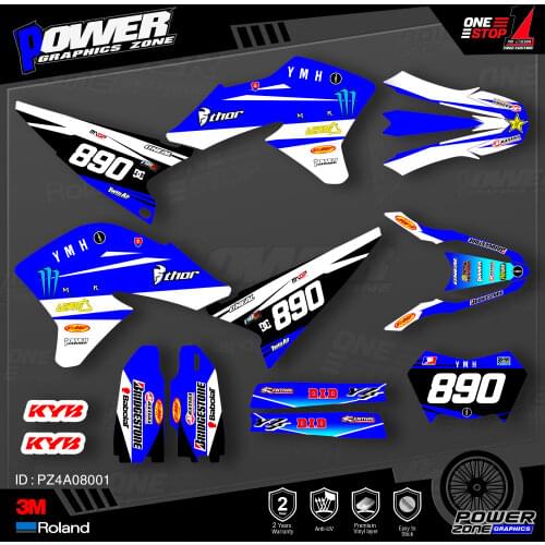 PowerZone Custom Team Graphics Backgrounds Decals 3M Stickers Kit For YAMAHA 2008-2020 WR250R 001