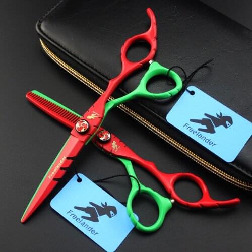Freelander 6.0&quot Professional Human Hair Scissors Set ,Barber Razor Edge Hairdressing Scissors Set,Cutting&ampThinning Shears