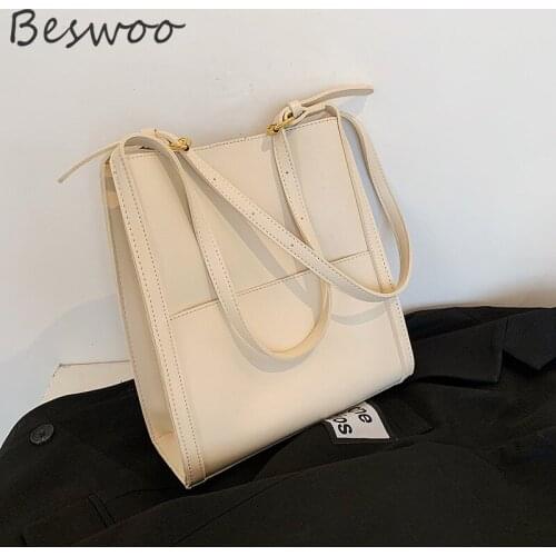 Simple Designer Handbags for Women 2021 New Large Capacity Shopper Bag Commuting Underarm Bag Solid Tote Bag Casual Shoulder Bag