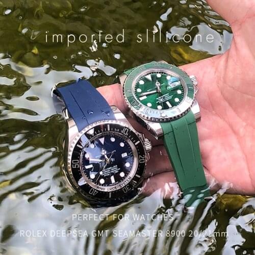 19mm 20mm 21mm 22mm Silicone Watch Strap Colorful Waterproof Watchband for Role Daytona GMT Submariner DEEPSEA OYSTERFLEX Watch