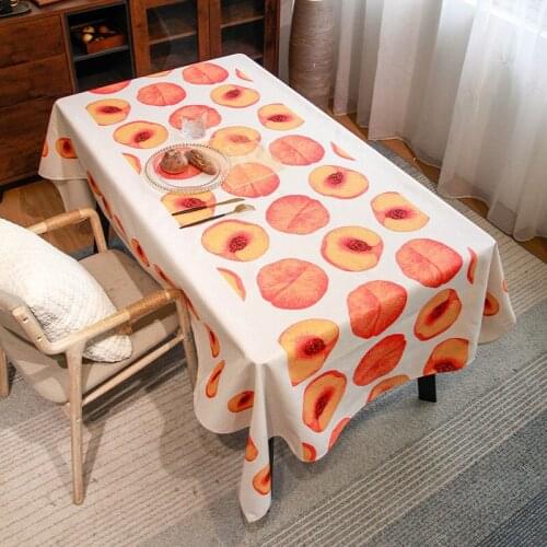 Cotton Linen Dining Table Cloth Green Plant Colourful Flower Garden Tablecloth Room Decoration Aesthetic Country Decor