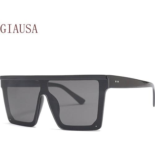 GIAUSA Square large Frame Sunglasses Women 2021 new fashion sunglasses mens and womens street Sunglasses yellow glasses