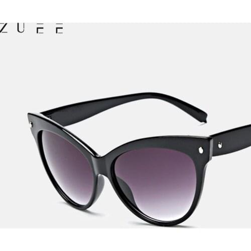 New Fashion Cat Eye polaroid Sunglasses Women White Oversized Frame Gradient Sun Glasses Driving UV400 Fashion Eyewear