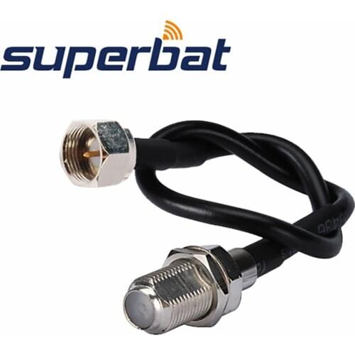 Superbat F Jack Bulkhead to F Plug Straight RG174 30cm RF Coaxial Cable Pigtail Cable