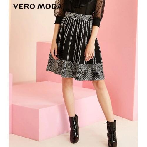 Vero Moda Stitching Color Decorative Pattern Bright Silk A word Knitting Skirts | 31941J511