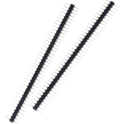 100PCS/LOT Gold Plated 2.54mm Male 40 Pin Single Row Straight Round Pin Header Strip