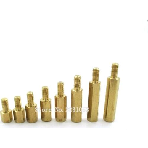 20PCS/LOT M3 Male Hexagonal Brass PCB Standoffs Spacers Screw M3*5/6/8/10/12/15//18/20+6mm M3 Hex Screws
