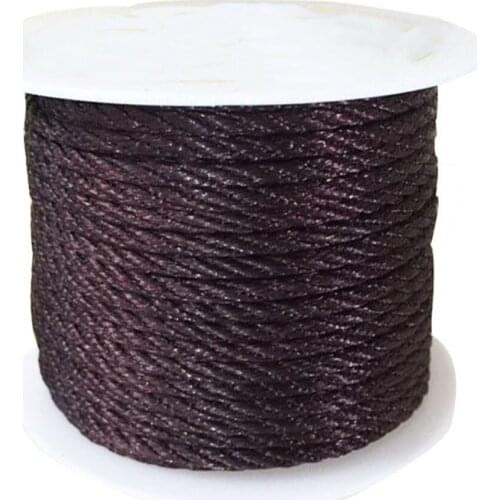 3mm DK Coffee Twist Twine Thread Nylon Cord-30m/Roll Craft Jewelry Accessories Macrame Rope Bracelet Necklace String
