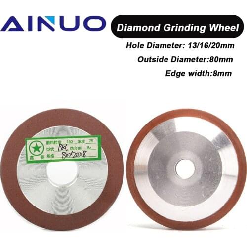 80mm Diamond Grinding Wheel Cup Grinding Circle Tungsten Steel Milling Cutter Tool Sharpener Grinder 150 Grit
