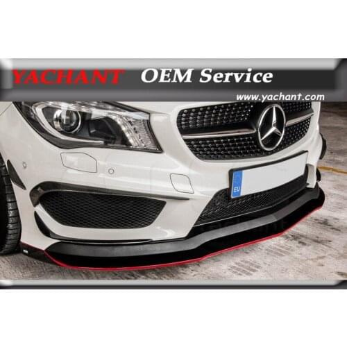 Car-Styling Carbon Fiber Front Bumper Lip Fit For 2013-2015 W117 C117 CLA Class RZ RZA 290 Style Front Lip Splitter