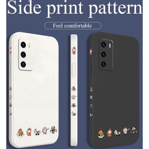 Cartoon Pig Phone Case For Huawei P40 P40Lite P30 P20 Mate 40 40Pro 30 20 Pro Lite P Smart 2021 Y7a Liquid Silicone Cover