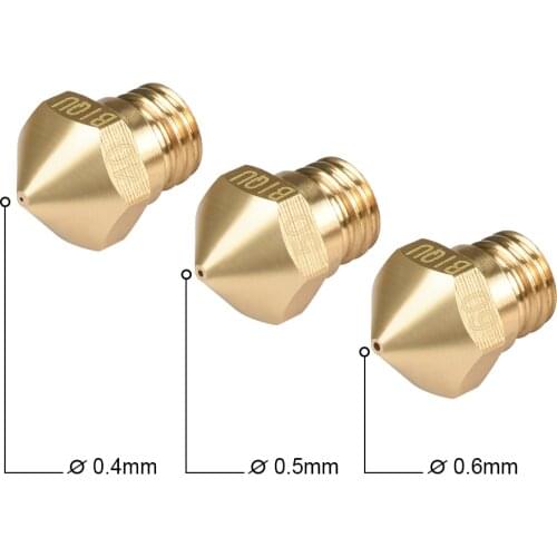 10pcs 3D Printer Parts MK10 Brass Nozzle M7 thread 0.2/0.3/0.4/0.6/0.8mm For 1.75mm Filament Hotend Extruder