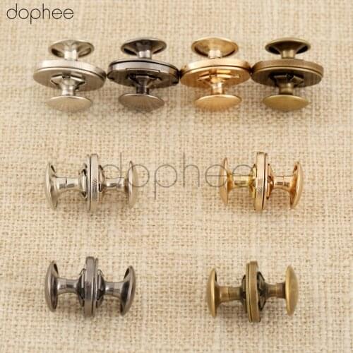 Dophee 10sets 14/18mm Thin Strong Magnetic Snap Double-Sided Rivets Stud Closure Clasp Fastener Parts For Wallet Bags Clothes