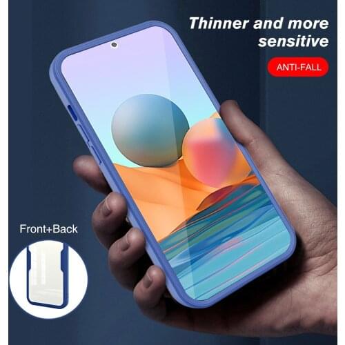 360° Full Body Double Shockproof Protect Coque For Xiaomi Mi 11 Lite Redmi Note 10 Pro 10S 10T Poco X3 NFC Front+Back Back Case