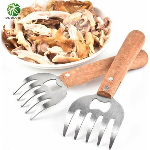 Stainless Steel Meat Separator BBQ Bottle Opening Tool Meat Tearing Forks Bear Claw Meat Dividing Machine Multifunction