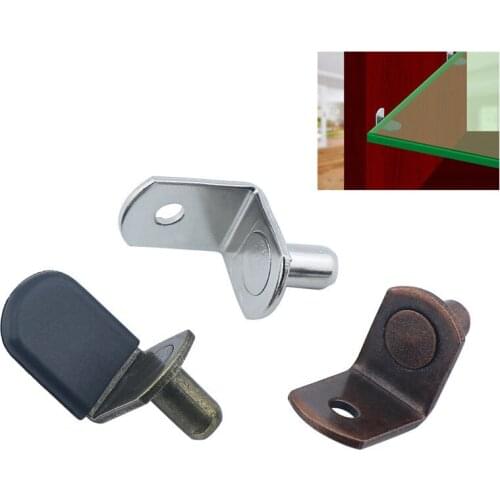 10pcs Cabinet Shelf Brackets for Glass Shelves Metal Truss with Rubber Sleeve for Wood Glass Bracket Support Furniture