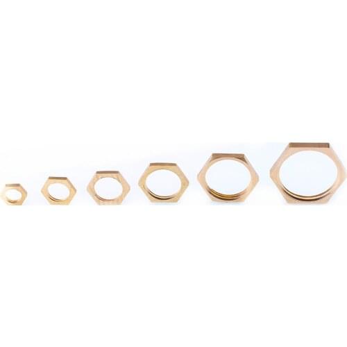 Brass Hex Lock Nuts Pipe Fitting M10 M12 1/8" 1/4" 3/8" 1/2" 3/4" 1" BSP Female Thread Hexagonal shank cap