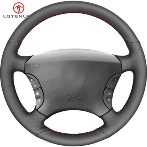 LQTENLEO Black Artificial Leather Car Steering Wheel Cover For Mercedes-Benz S-Class W220 S500 S600 S430 S350 W215 2000-2005