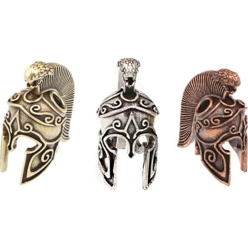 Mestylish Retro Bronze Punk Jewelry Spartan Mask Viking Warrior Helmet Accessories For Men Domineering Bracelet Necklace