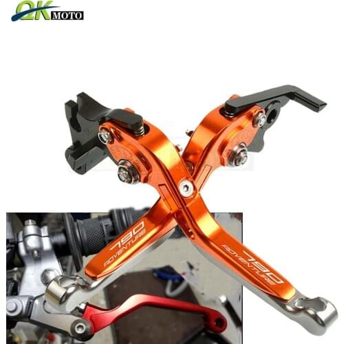 Motorcycle CNC Aluminum Adjustable Foldable Clutch Levers Extendable Brake levers fits For 790 ADV 790 Advevture 2018-2020
