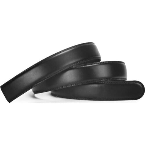 3.5cm No Buckle Designer Mens Belts Body Cowskin Genuine Leather High Quality Men Automatic Belt Body Black Belt Strap