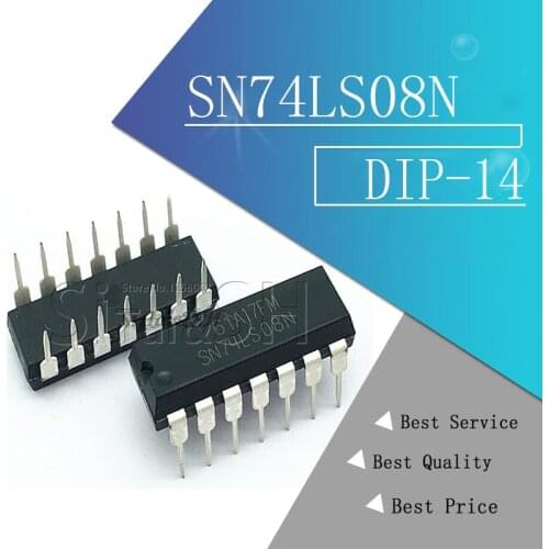 10PCS SN74LS08N DIP14 SN74LS08 DIP 74LS08N 74LS08 SN74LS08 HD74LS08P DIP-14 new and original IC