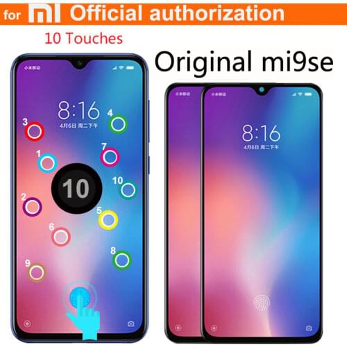 Original size LCD Display Fingerprint For Xiaomi MI 9 SE Mi9 SE LCD Screen Frame 10 Touch Replacement Digitizer M1903F2G