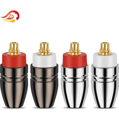 QYFANG Stereo Adapter Aluminum Alloy Plug Audio Jack Gold Plated Copper Earphone Pin Wire Connector For m7 m9 z1r HiFi Headphone