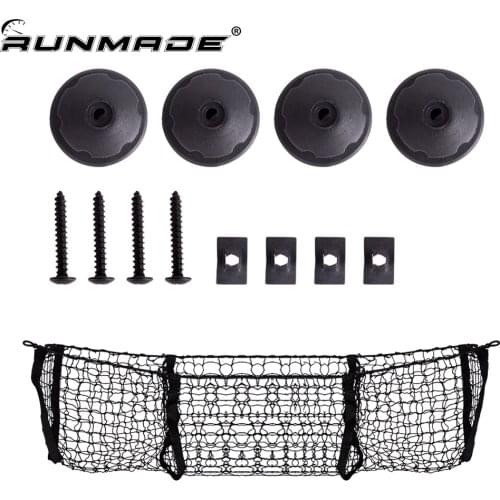 Runmade Three Pockets Mesh Storage Net Elastic Carrier Mesh Net Trunk Cargo Organizer Car Interior Storage Bags Stowing Tidying