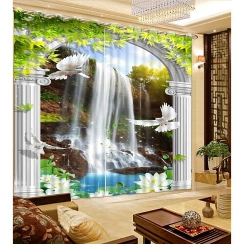 Window Blackout Luxury 3D Curtains room Living room Office Hotel Home Wall Decorative Roman column waterfall 3D Curtain