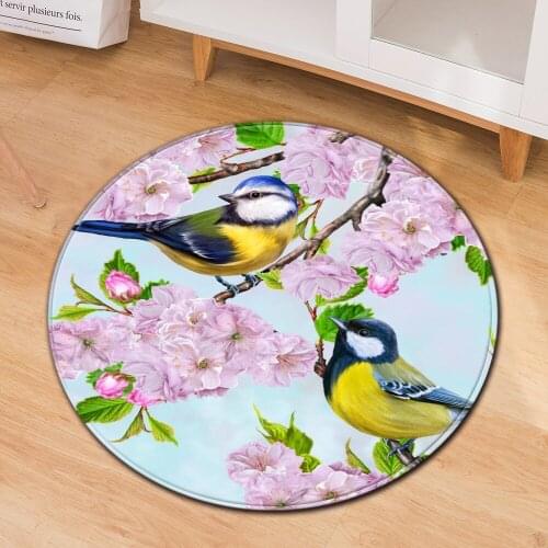 Modern Home Bedroom Decor Round Mats Printed Living Room Bedside Table Computer Chair Non-Slip Floor Rugs Childrens Room Carpet