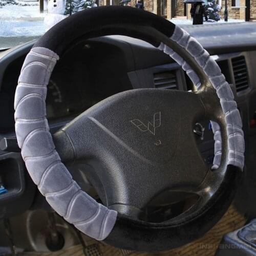 KKYSYELVA Leather Steering Wheel Covers for Car Bus Truck 36 38 40 42 45 47 50cm Diameter Auto Steering-wheel cover