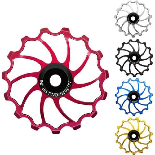Cycling Bicycle Parts MTB Bike Aluminum Alloy Wear-resistant Anti-rust Waterproof 15T Rear Derailleur Guide Wheel Pulley Roller