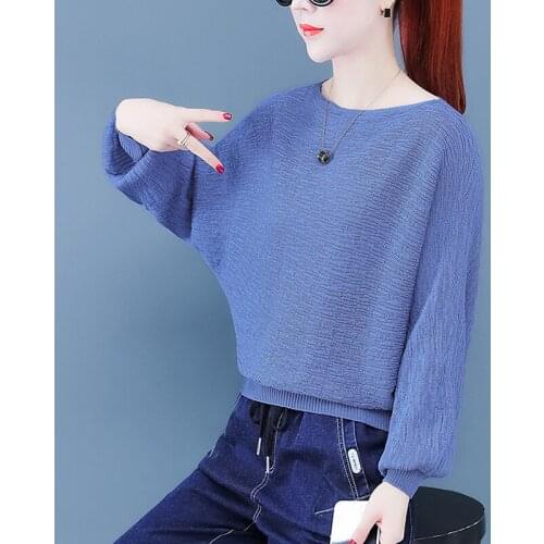 Loose Oversized Sweater Women 2021 Autumn Winter Batwing Sleeve Solid Knitted Casual Jumper Plus Size Women Clothing Pullovers